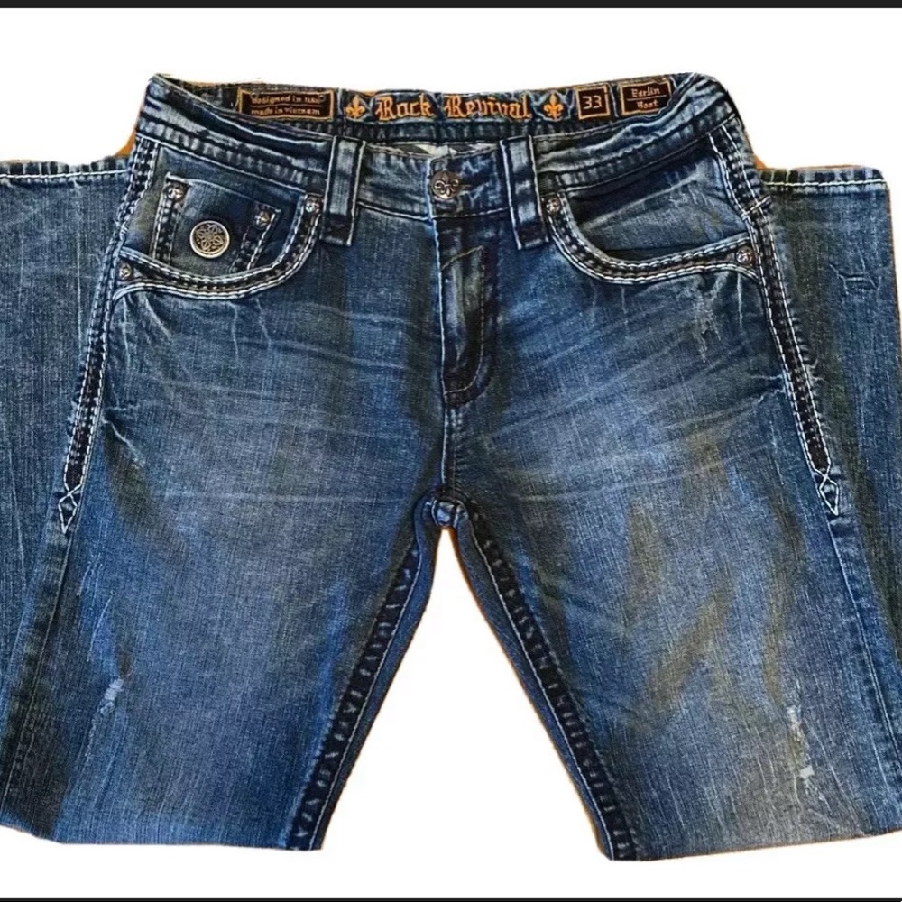 Men’s Rock Revival “Earlin” Bootcut Jeans 33